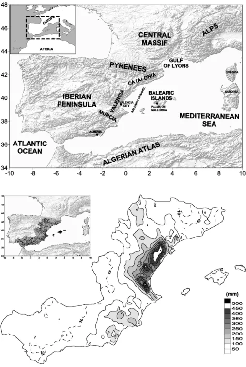 Fig. 1. The western Mediterranean area. The map includes locations  re-ferred to in the text.