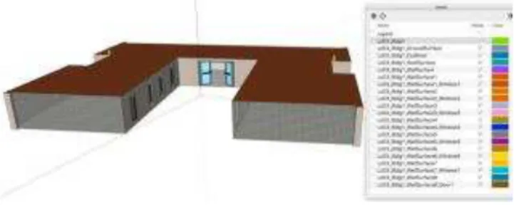 Figure 4: Exterior WallSurface  of the designed building  3.1.2 Transformation via FME  S oftware: The transformation  of the designed  Building  model into a CityGM L Building M odel  with  the  use  of  FM E  Software  is  described  as  follows