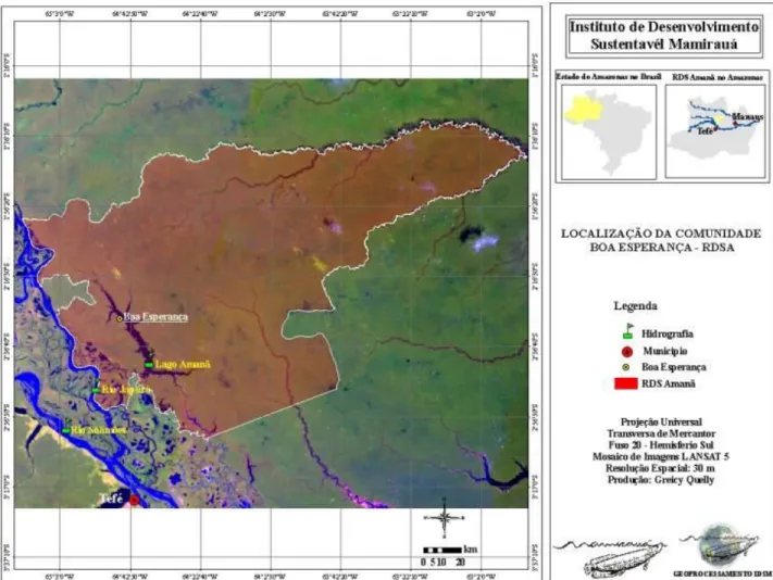FIGURA 5 – Localização Reserva Amanã em relação a Tefé 