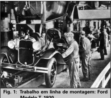 Fig.  1: Trabalho  em  linha  de  montagem:  Ford Modelo  T,  1920