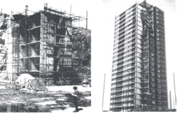 Figura 1.4  Prédio em alvenaria estrutural utilizados para a simulação  de danos acidentais e o colapso progressivo de uma edificação de múltiplos pavimentos.