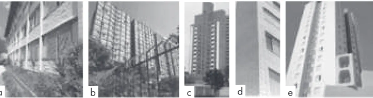 Figura 1.7  Prédios precursores da alvenaria estrutural construídos no Brasil.