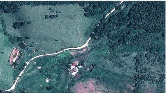 Figura  1.  Imagem  da  área  de  amostragem  do  fragmento  selecionado  no  Bairro  Bom  Retiro,  em  São  Luiz  do  Paraitinga,  SP