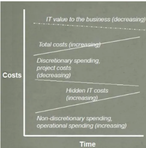 Figure 2 - IT Unmanaged Cost versus Time problem (Cassidy &amp; Cassidy, 2010) 