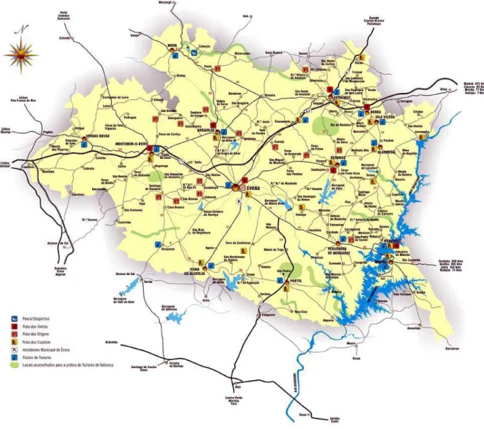 Fig nº. 4 – Actuais limites administrativos no concelho de Évora In  http://www.monte- http://www.monte-ace.pt/site/imagens/mapa_rtevora.jpg 