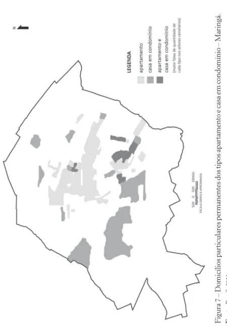 Figura 7 – Domicílios particulares permanentes dos tipos apartamento e casa em condomínio – Maringá