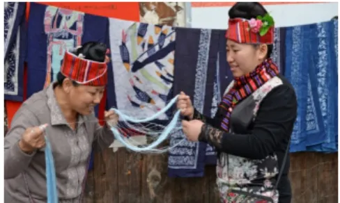 Figure 3: Villagers sorting out yarns in Ka  Wu: Yu Hongjia 