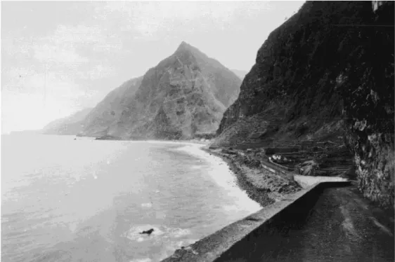 Figura 2.2. - Estrada para São Vicente junto ao mar, inícios de século XX. 