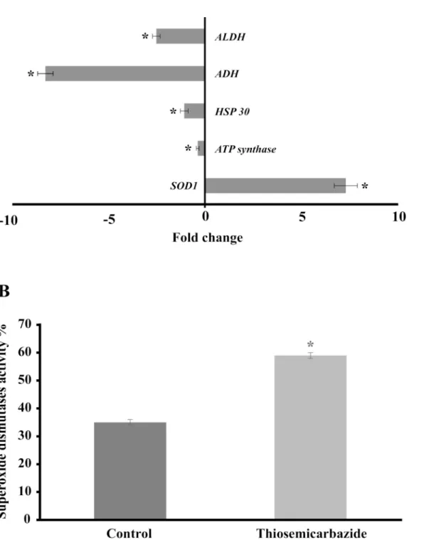 Fig 4. Effect of TSC-C on the genes and SOD1 activity of P. lutzii (A) Gene expression profile of yeast cells exposed to TSC-C for 8 h