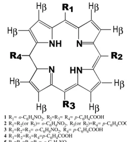 Figure 1. Nitro and carboxy substituted porphyrins