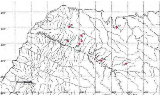 Figura 2. Localização dos reservatórios selecionados na região do  noroeste paulista. 