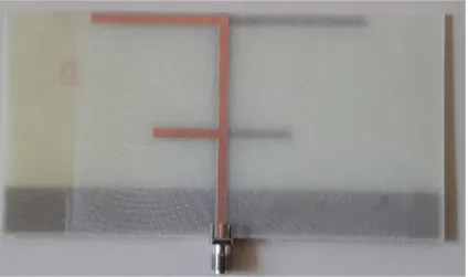 Fig. 5. F-shaped printed dipole antenna - RDO prototype.  