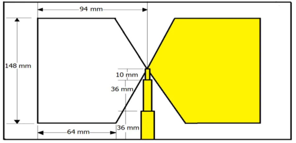 Fig. 1. The structure of a double bow tie antenna. 