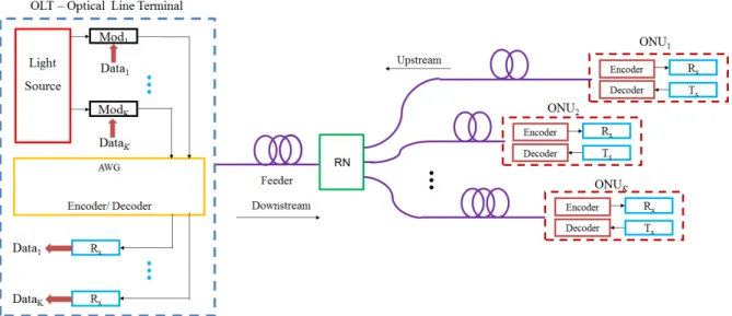 Fig. 1. PON-OCDMA network architecture. 