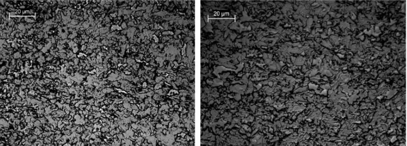Figure 10: Microstructures of 2 mm thick back plate subjected to various charge mass detonations  etched in 2% nital  