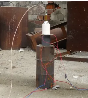 Fig. 3. DOP experimental setup with the velocity sensors to measure the velocity of the SCJ tip 