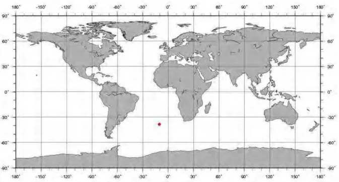 Figura 10. Distribuição geográfica de Jasus tristani. 