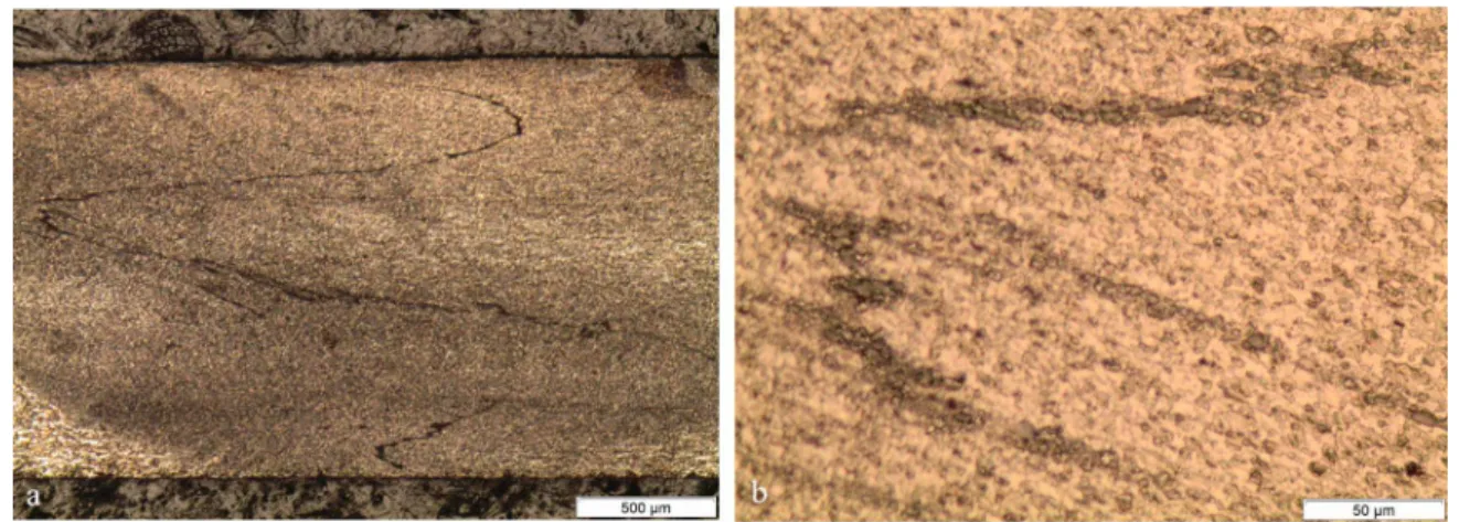 Figure 8. Weld nugget of sample 17 with kissing bond defect.