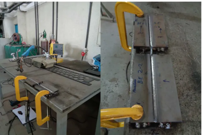 Figure 2. Apparatus mounted for welding