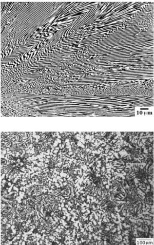 Figure 4 shows typical microstructures of longitudinal  sections of a) alloy #4 5%Cu-9%Si, b) alloy #5  Al-21%Cu-6%Si and c) alloy #6 Al-5%Cu-12.5%Si