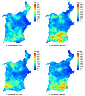 Fig. 6. Local correlation models between elevation and R5D values for each decade.