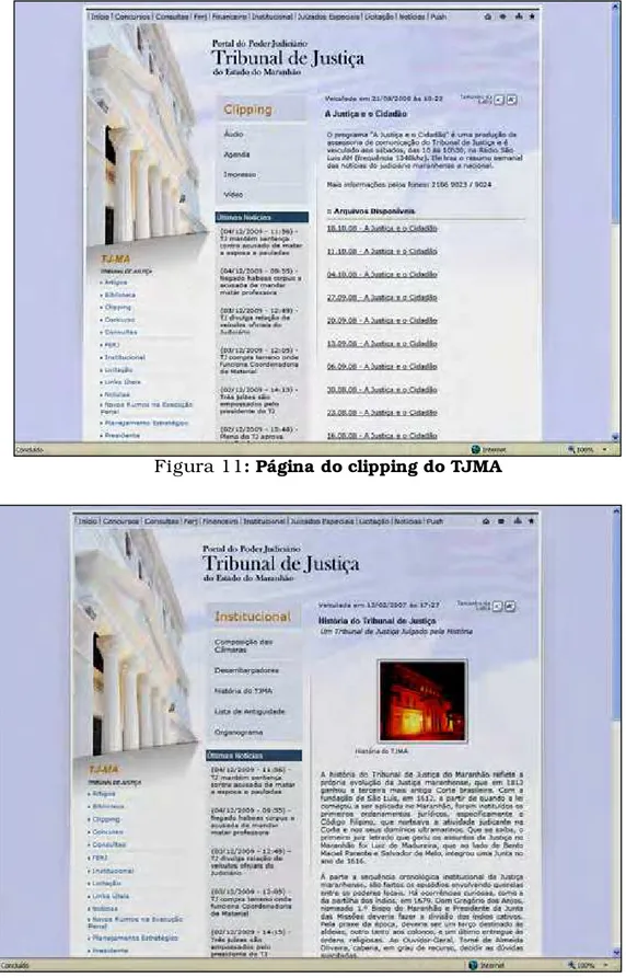 Figura 11 : Página do clipping do TJMA 
