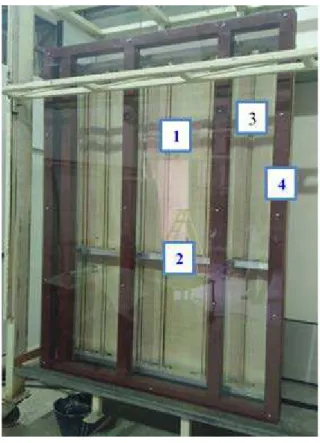 Figure 4 – Back area of specimen 1 (specimen placed to the wind pressure equipment ) 