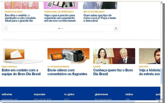 Figura 10: Tela da parte inferior da página principal do Bom Dia Brasil 