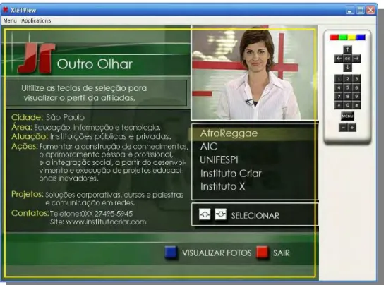 Figura 20: Tela do recurso interativo “Outro Olhar” com informações 