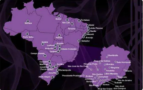 Figura 1 - Mapa da cobertura da TV digital em setembro de 2011  3.  Comunicação em rede: a web 2.0 