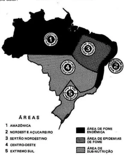 Figura 4. Mapa das áreas alimentares do Brasil. Organizado  pelo autor. 