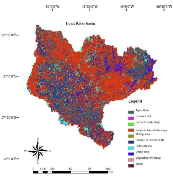 Figure 2. Distribution of  land use in the Itajaí river basin.