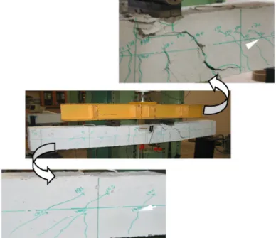 Figure 4: Tracing Of Diagonal Tension Shear Crack Propagation in R.C Beams with SFRC. Matrix