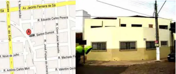Figura 9: Mapa indicando o local exato (ponto “A”) da casa de Amado Cabral, onde os  adventistas do sétimo dia organizaram seu primeiro grupo em Ourinhos