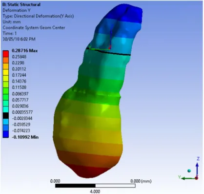 Figure 7: Y Displacement with Mx. 