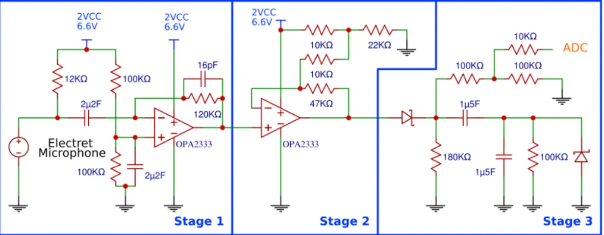 Figure 2. Ambient noise amplification and demodulation circuit.