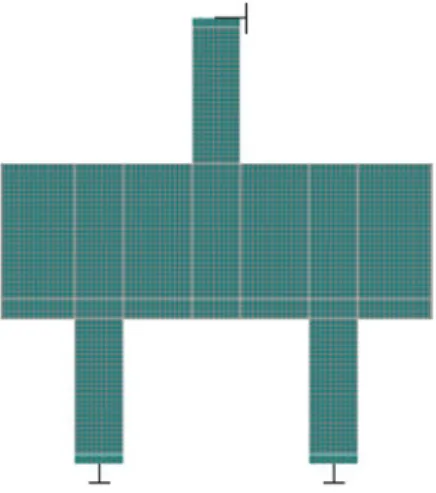 Figure 1 shows the location of strain gages adopted to measure  the reinforcement strains, which are highlighted by letter E