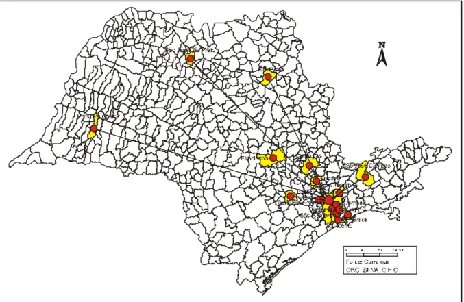 Figura 15:  Mapa de Localização do Carrefour no Est ado de São Paulo. 