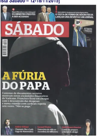 Figura 4 – Capa da revista Sábado – 12-18/11/2015] 