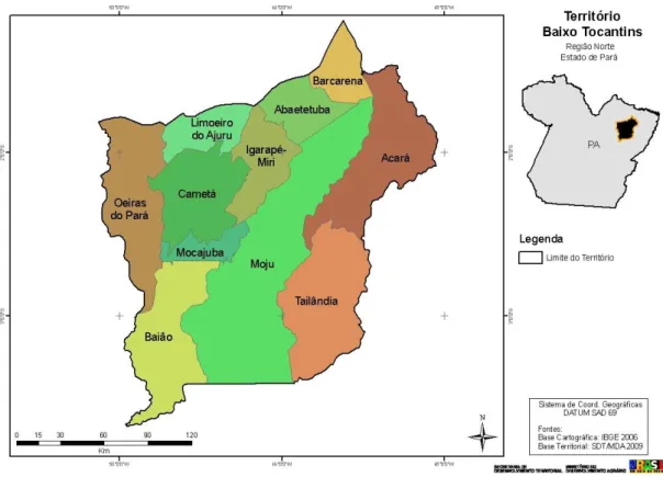 Figura 1: Imagem da localização da Região do Tocantins no Estado do Pará.  