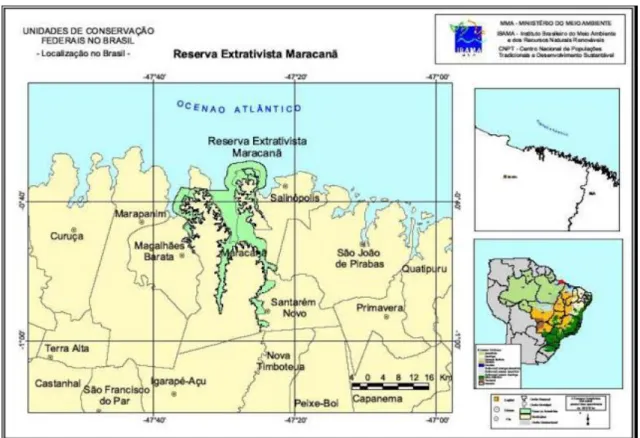 Figura 2: Mapa de localização da Reserva Extrativista Marinha de Maracanã. 