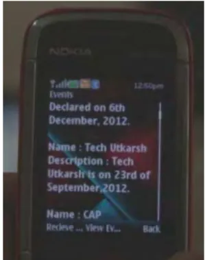 Fig. 9. Screen shot of client mobile: Event is in progress 