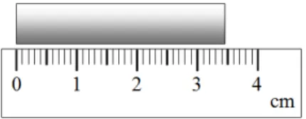 Figura 2: Medida de comprimento do bloco com r´egua graduada em mil´ımetros.