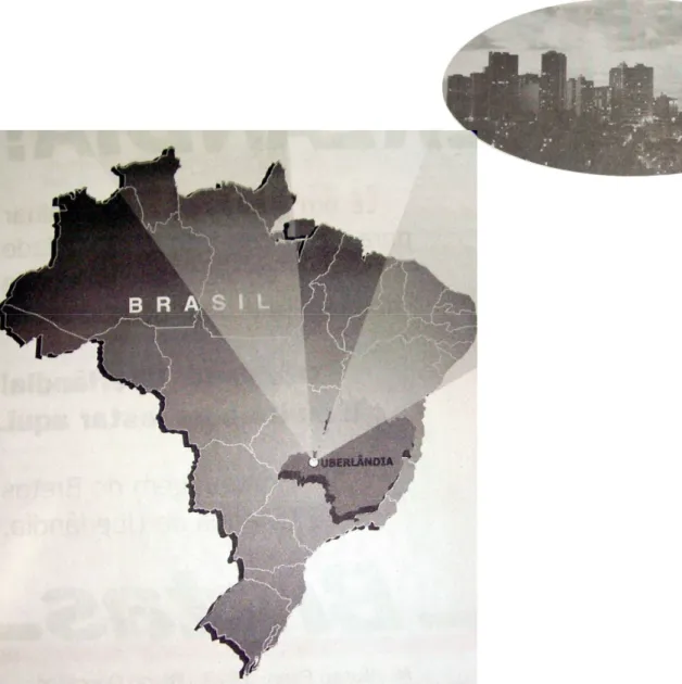 FIGURA 02 – Mapa do Brasil localizando Uberlândia. 
