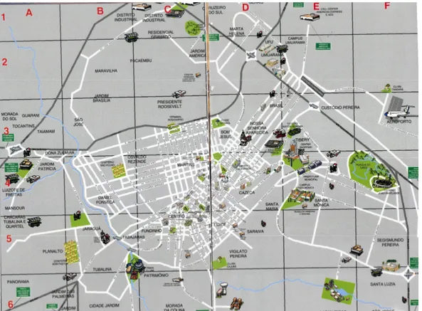 FIGURA 10: Mapa da cidade que demonstra a nova centralidade em relação ao centro  antigo
