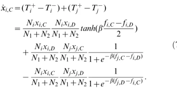 Figure 3. Phase portrait of Eq. (5) under weak selection. The direction of the velocity field is denoted by arrows