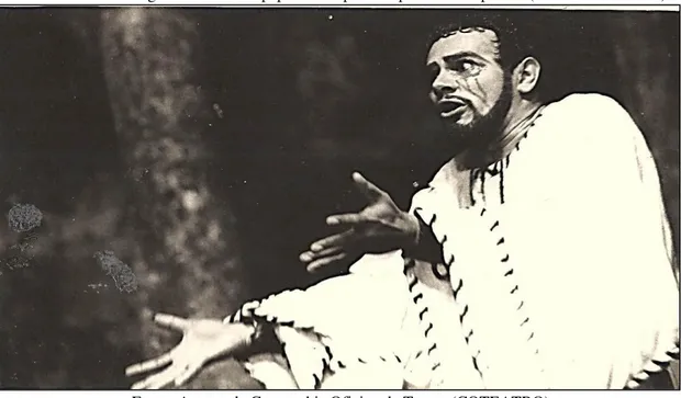 FIGURA 1- Domingos Tourinho no papel de Édipo no espetáculo Édipo Rei (COTEATRO-1992) 