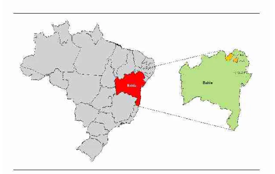 Figura 2 – Mapa de localização geográfica dos municípios pesquisados