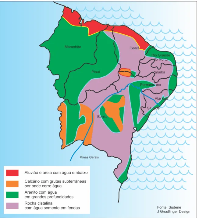 Fig. Nº 3: Mapa do subsolo do Nordeste