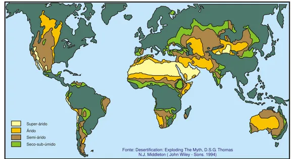 Figura 06: Áreas do mundo com deficiência hídrica